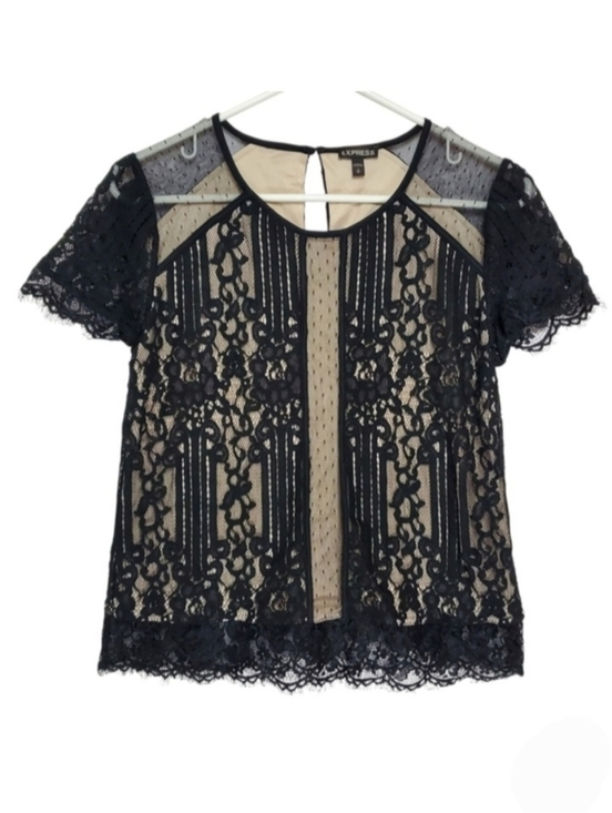 Express Tops - 2456 * Express Black Lace Top Blouse Bohemian Hippie Chic Elegant Size S